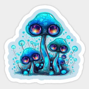 Neon Blooms Electric Blue Sticker